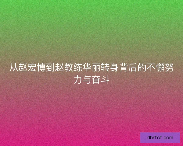 从赵宏博到赵教练华丽转身背后的不懈努力与奋斗